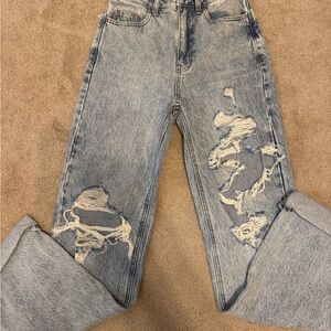 Pacsun light wash ripped jeans, size 25.